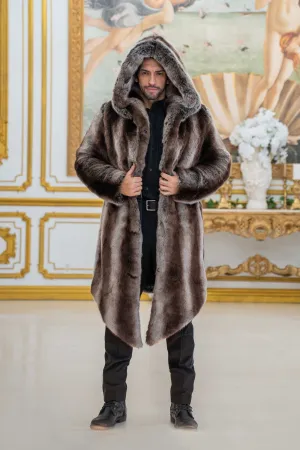 Men's Desert Warrior Coat in "Truffle" Chinchilla STOCK