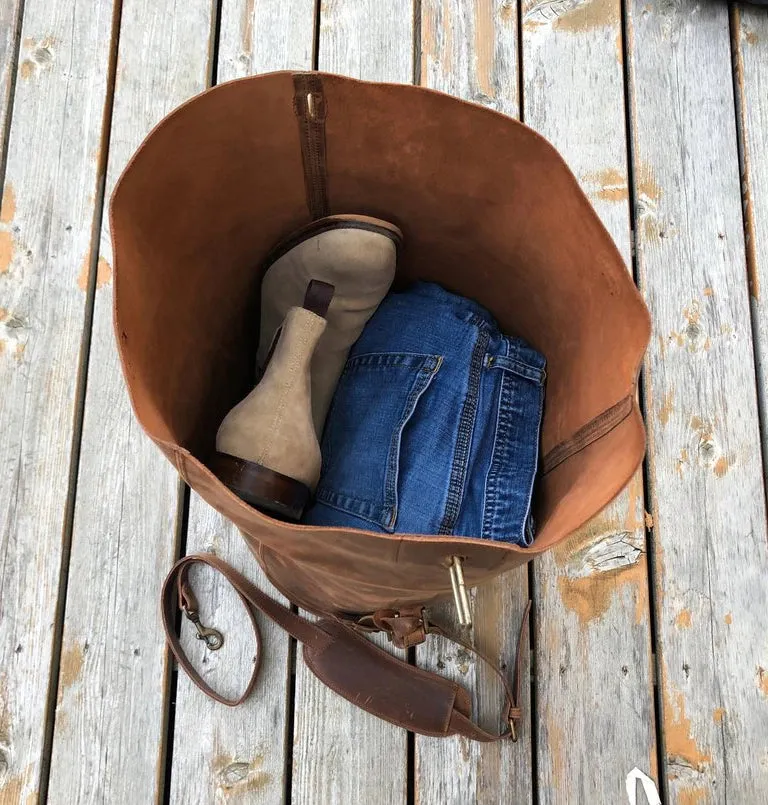 Military Leather Duffle Bag