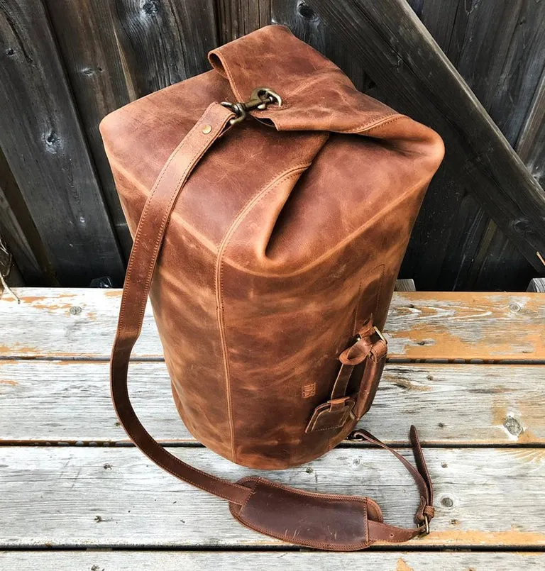 Military Leather Duffle Bag
