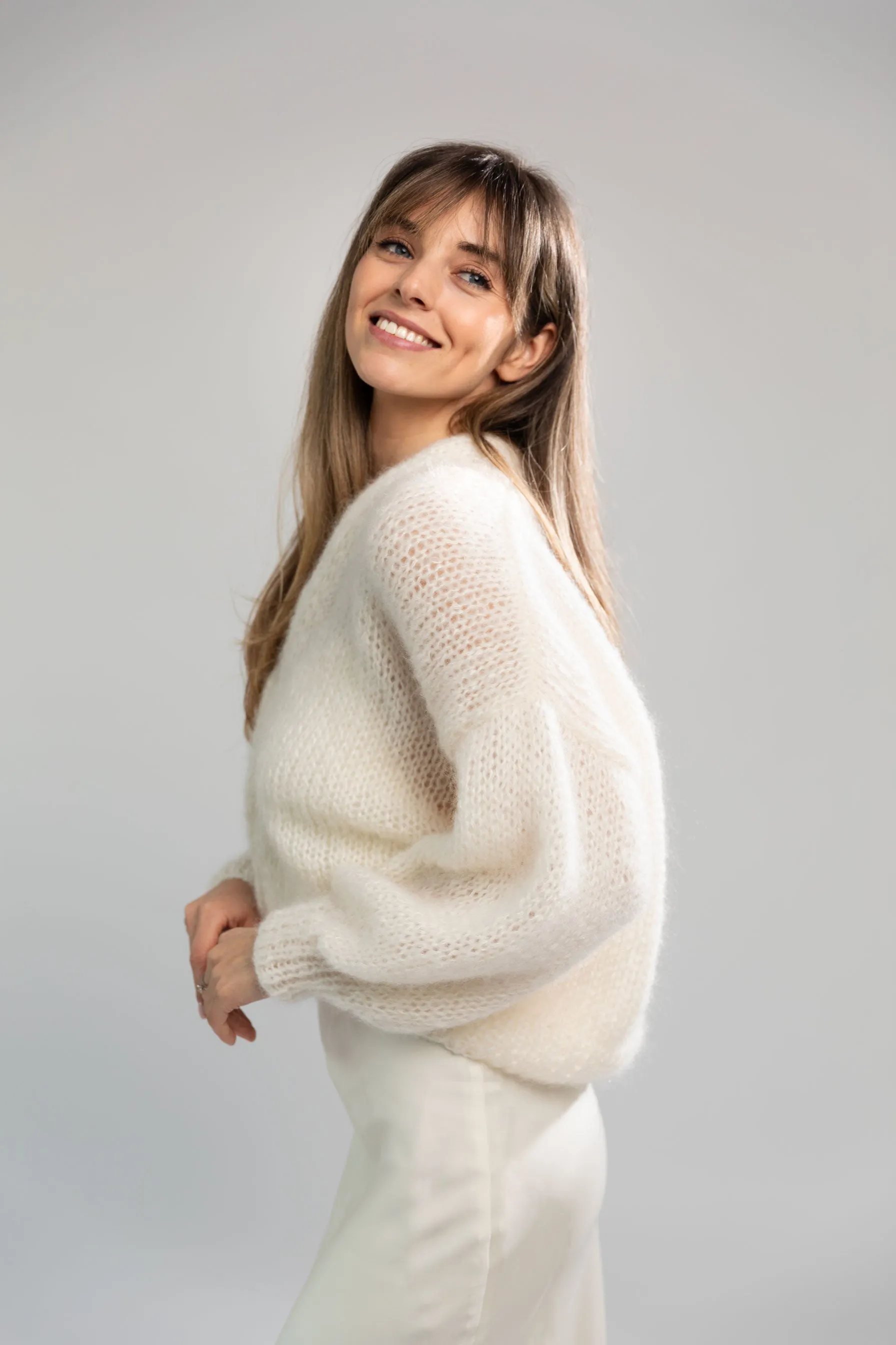 Mohair cardigan with buttons