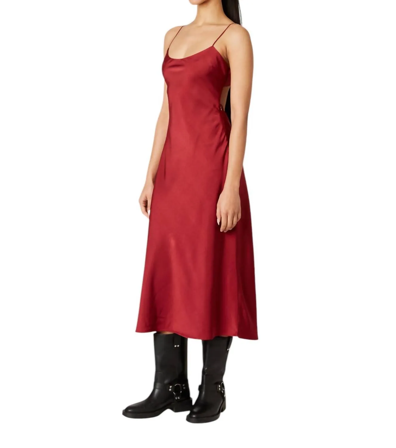Nia - Rumble Sleeveless Satin Midi Dress