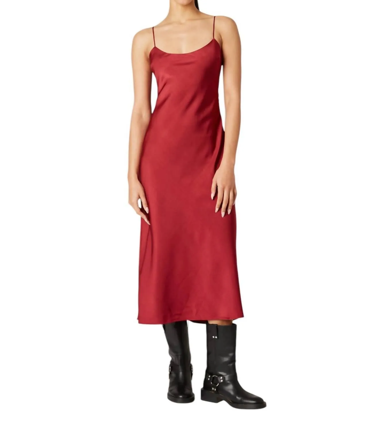 Nia - Rumble Sleeveless Satin Midi Dress