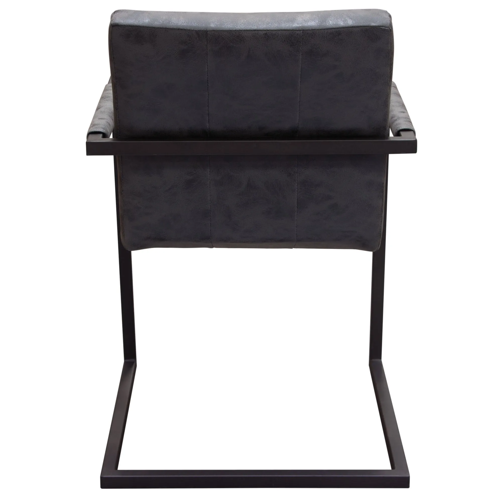 Nolan 2-Pack Dining Chairs in Charcoal Diamond Tufted Leatherette on Charcoal Powder Coat Frame by Diamond Sofa