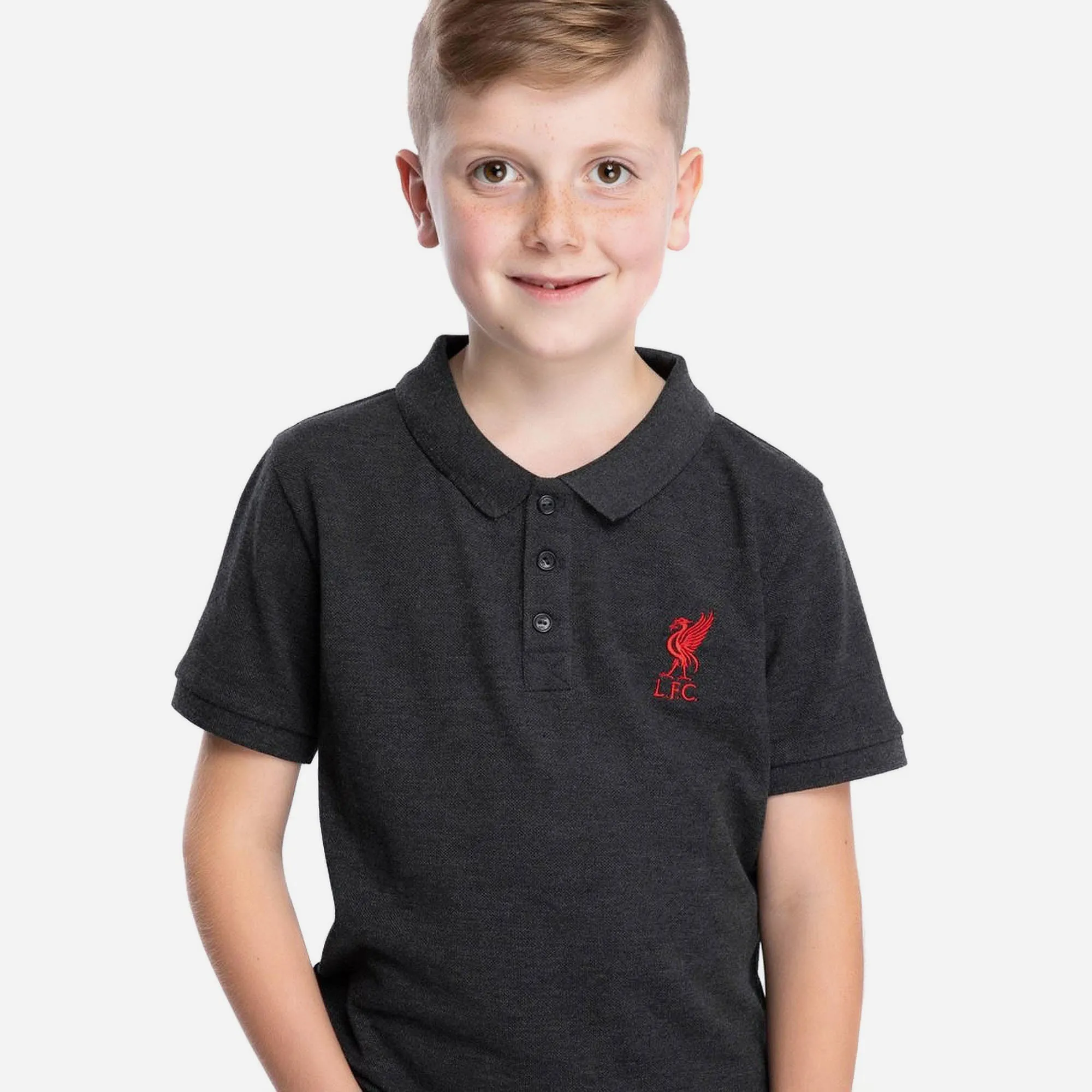 Áo Polo Bé Trai Lfc Junior Charcoal Marl - Đen