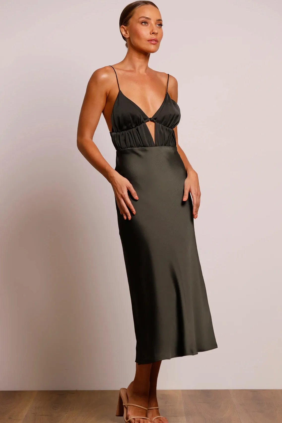 Pasduchas Pinnacle Slip Midi Dress - Combat