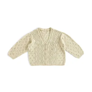Patons Knit Vertical Lace Panels Cardigan
