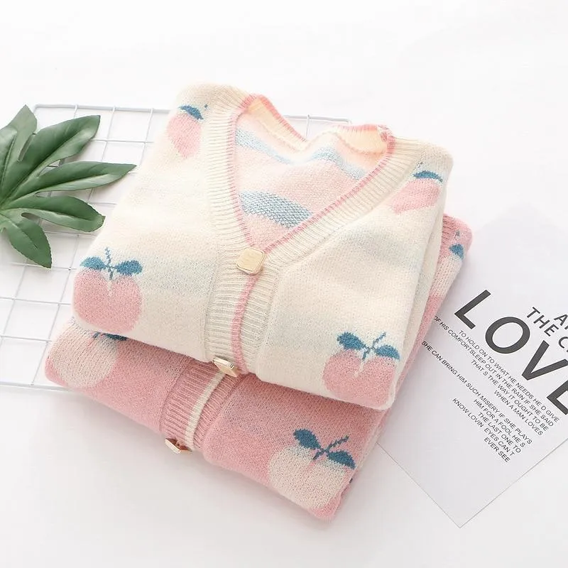 Peach Print Cardigan