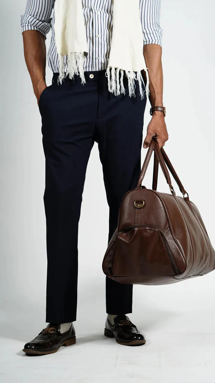 Real Lambskin Brown Leather Mens Duffle Bag