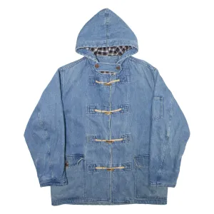 RIFLE Mens Duffle Coat Blue Hooded S