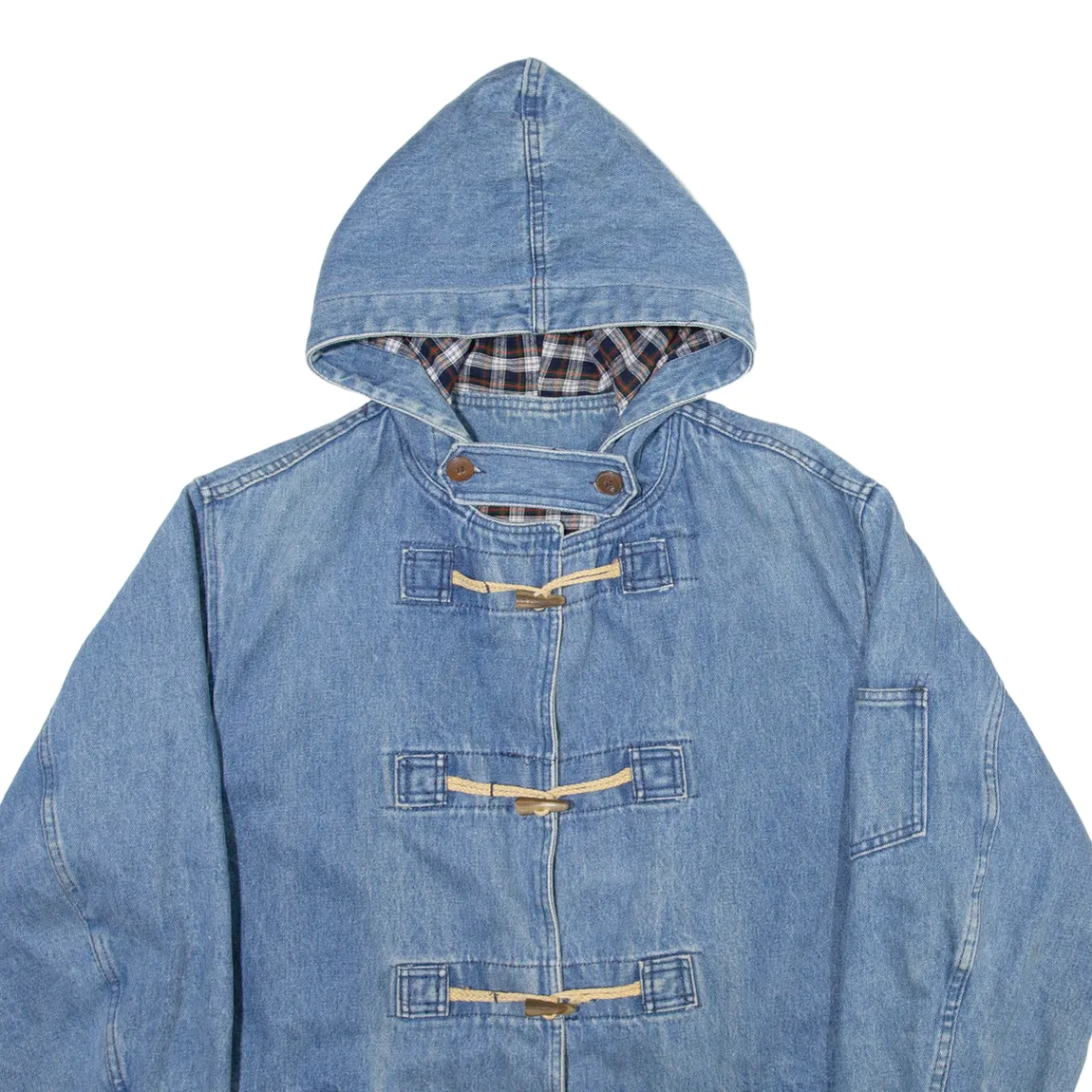RIFLE Mens Duffle Coat Blue Hooded S