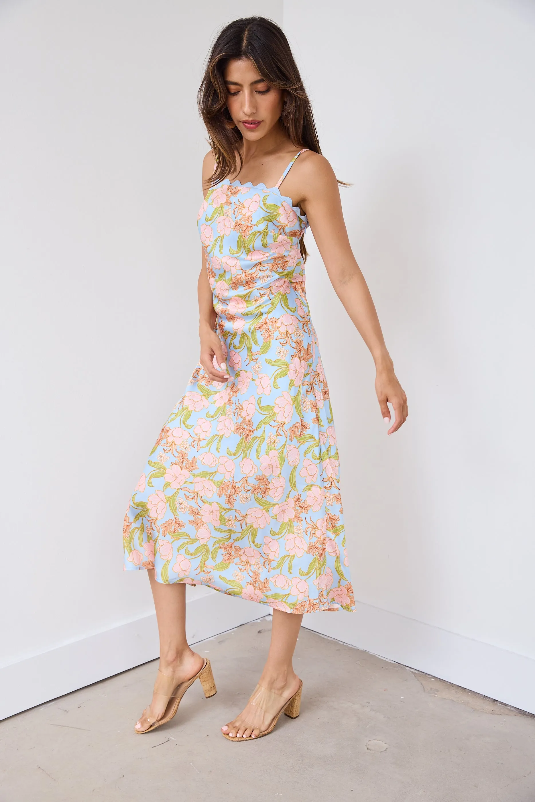 SALE - Logan Floral Midi Slip Dress
