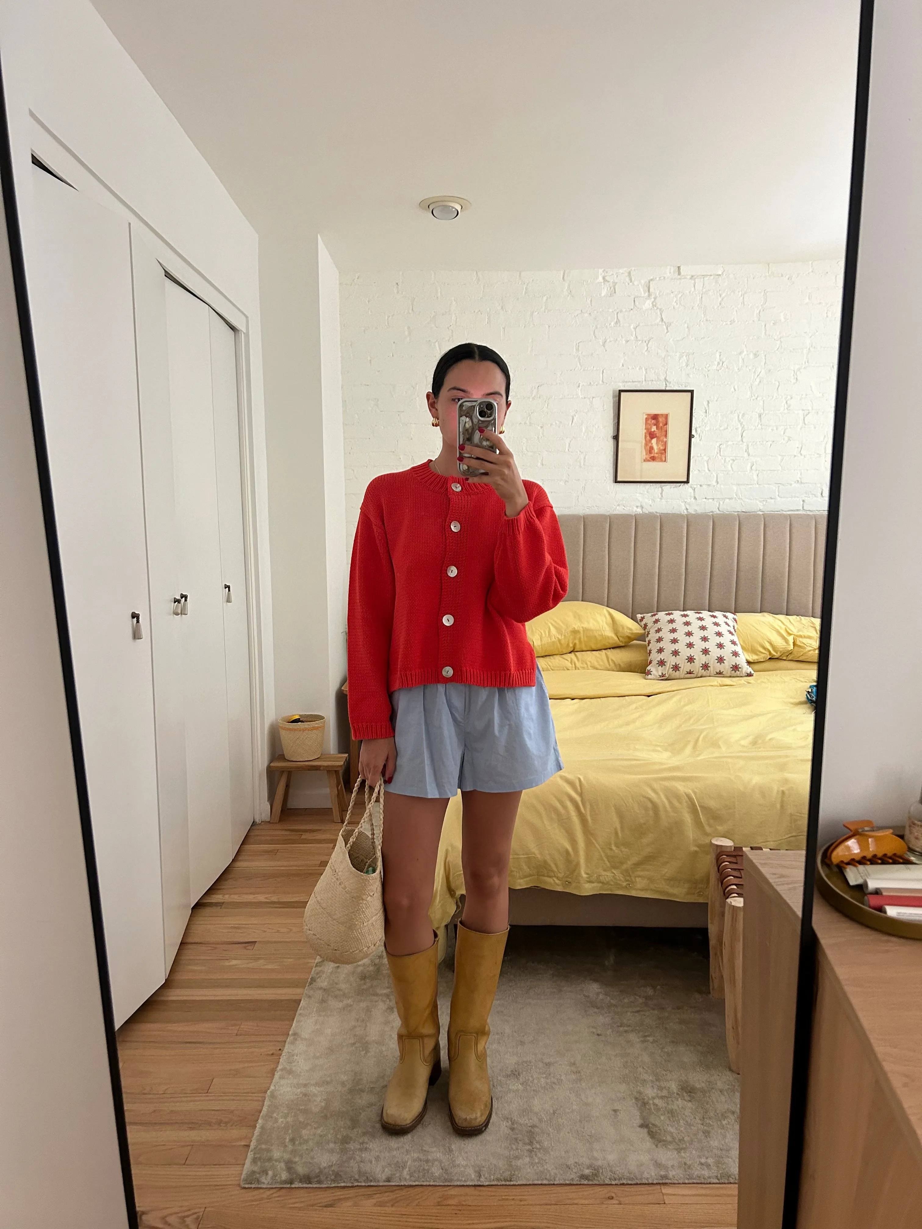 Shipley Cotton Cardigan - Coral