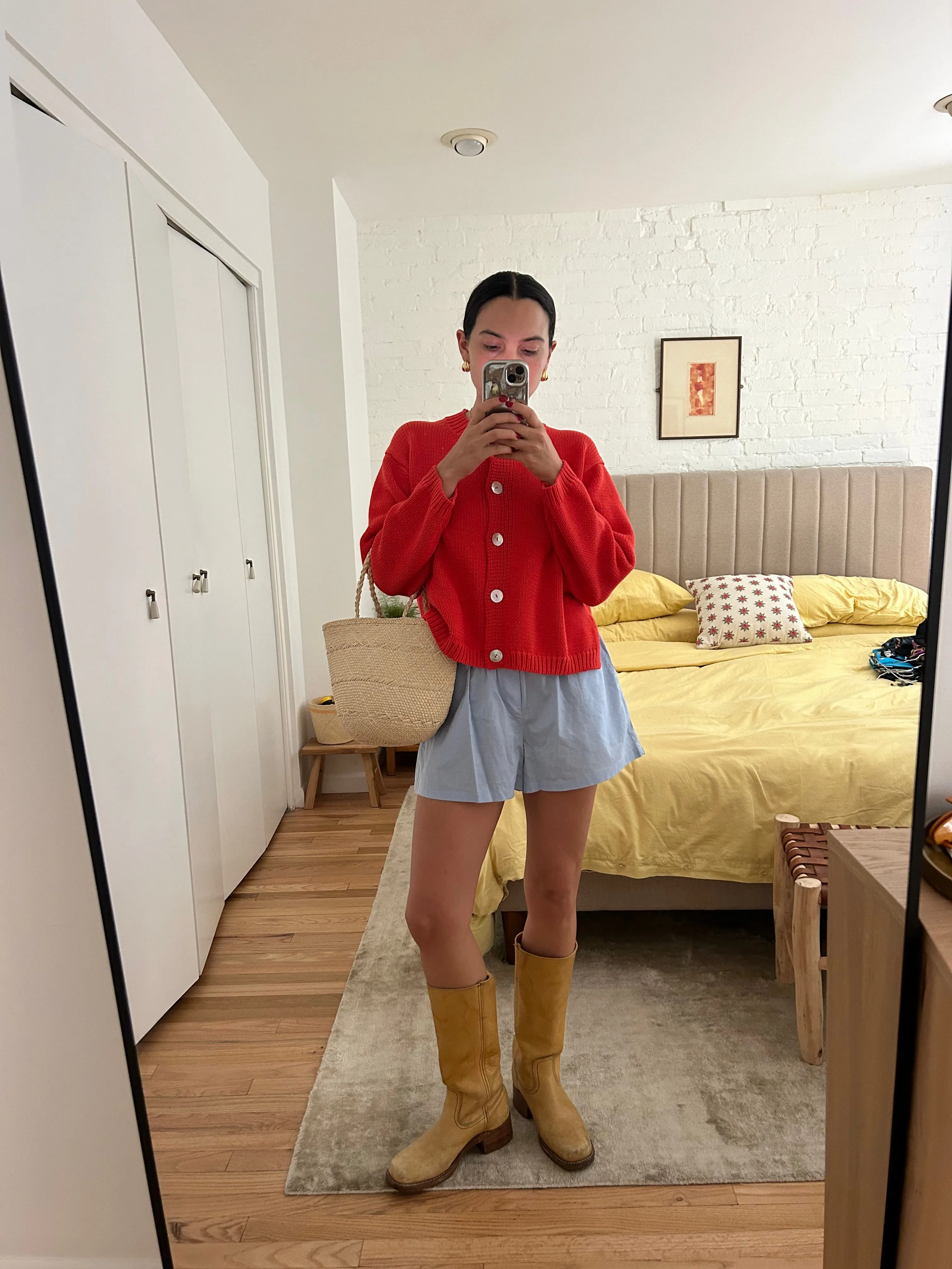 Shipley Cotton Cardigan - Coral