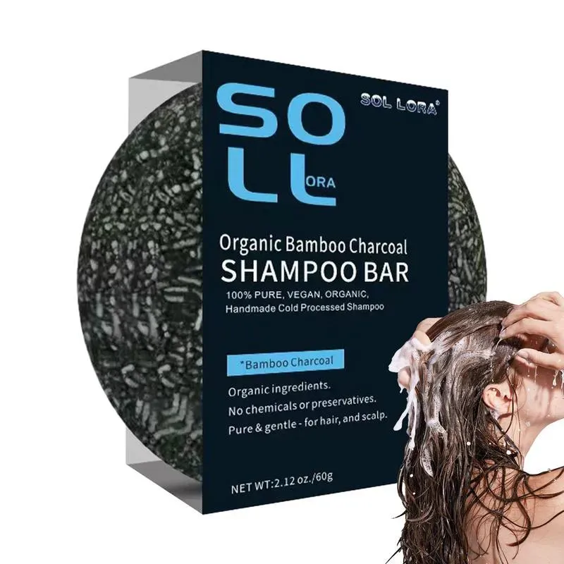 Sol lora Charcoal Hair Darkening Bar - Natural Shampoo Soap Bar for White to Black Hair - 60g (Pack of 3 Pcs)