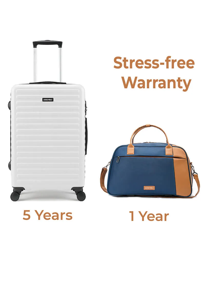 Stark Verve Combo | White/Blue | Two Tone Medium Hard Luggage with Duffle Bag