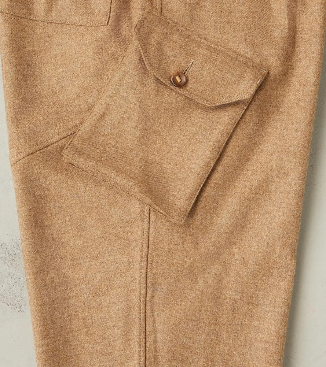 Swiss Army Cargo Trousers - Abraham Moon® Camel Merino Twill