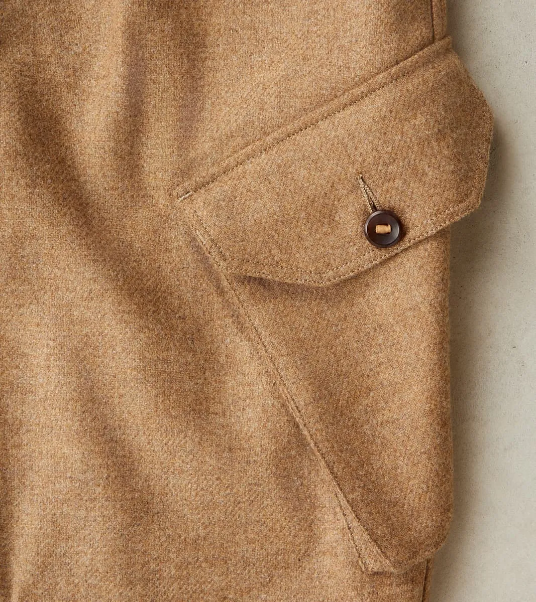 Swiss Army Cargo Trousers - Abraham Moon® Camel Merino Twill