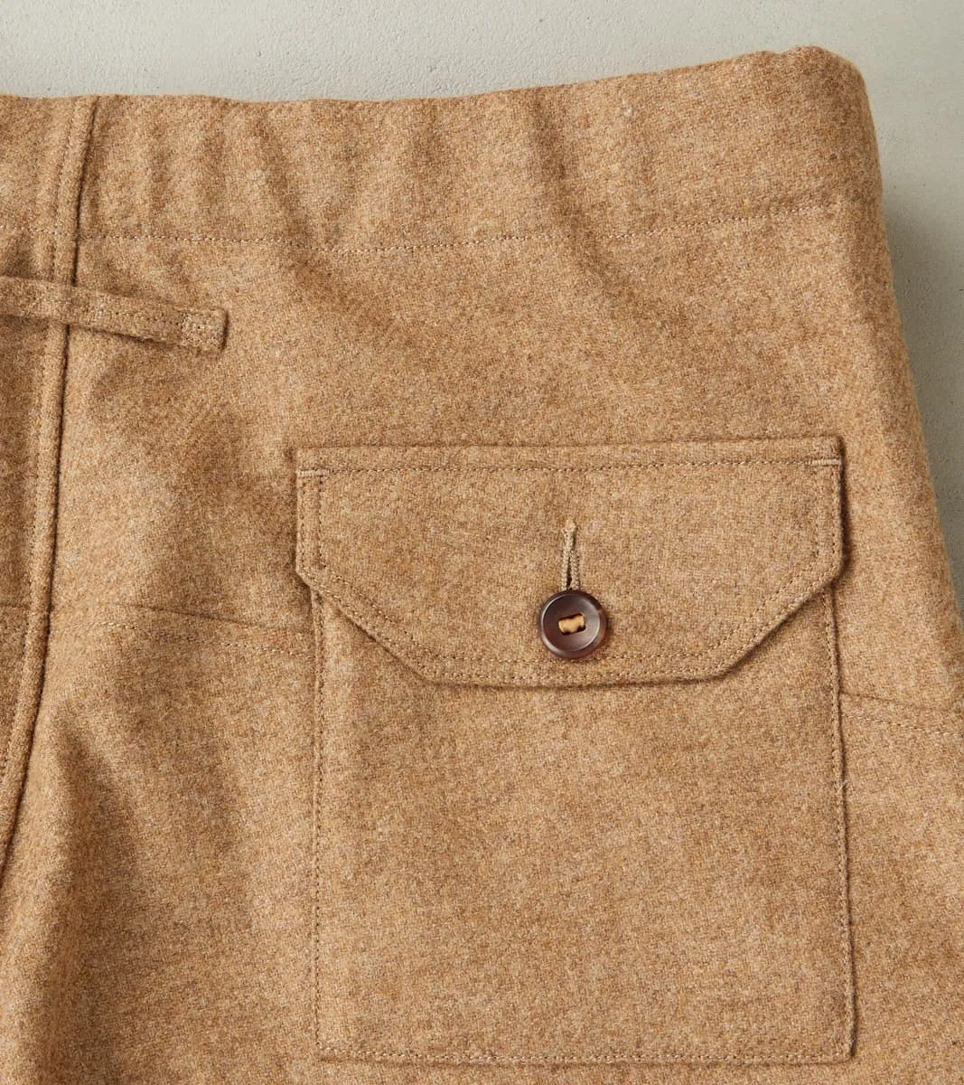 Swiss Army Cargo Trousers - Abraham Moon® Camel Merino Twill
