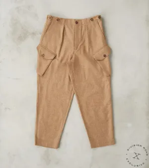 Swiss Army Cargo Trousers - Abraham Moon® Camel Merino Twill