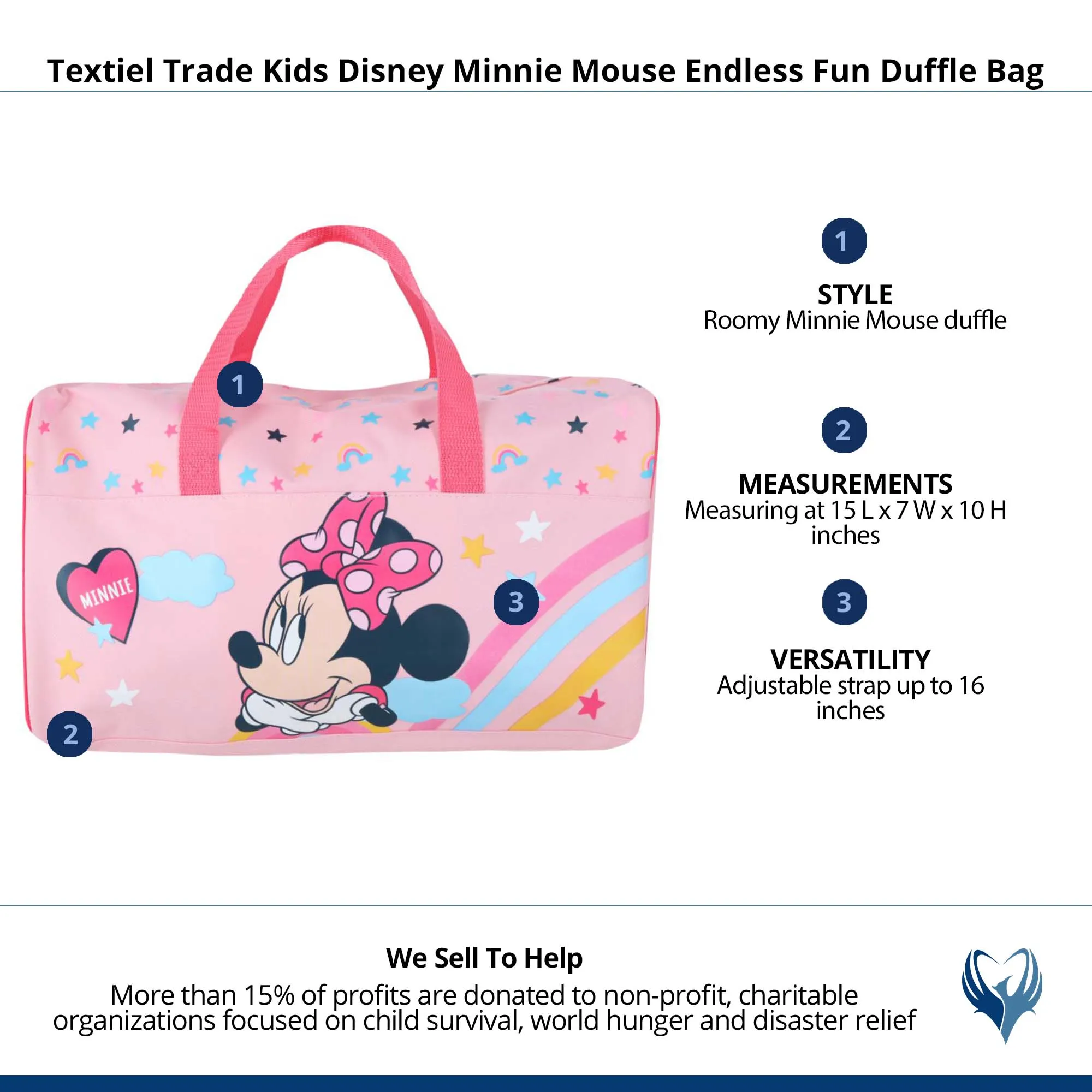 Textiel Trade Kids Disney Minnie Mouse Endless Fun Duffle Bag
