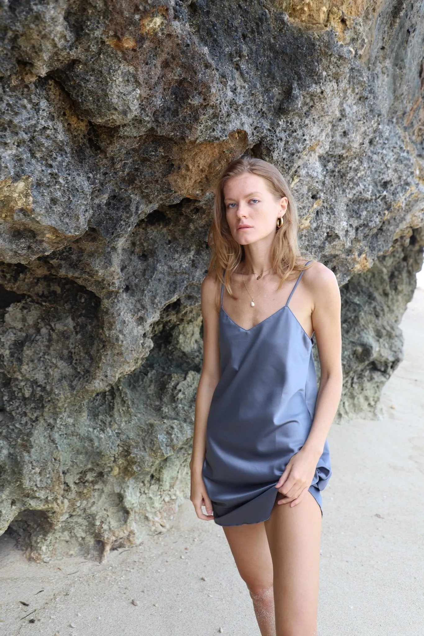 Upcycled Lavender Slip Dress