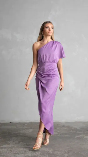 Venice One Shoulder Dress Lavender