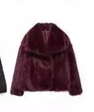 Winter Plush Open front Coat Thick lapel Outwear Faux Fur Coat women
