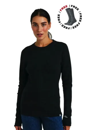 Women's Merino Long Sleeve 320 Charcoal Grey