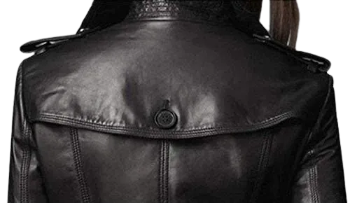 Womens Miracle Genuine Lambskin Leather Long Trench Coat